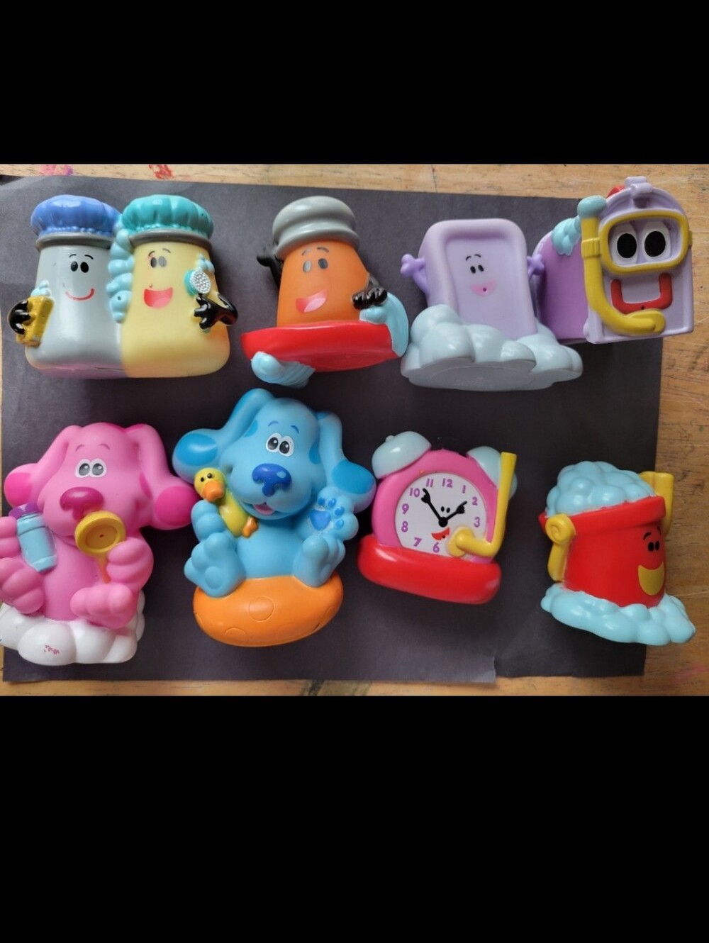 Lot Of 8 Blue's Clues Vinyl Bath Figure Toys Magenta Paprika Salt Pepper Blues